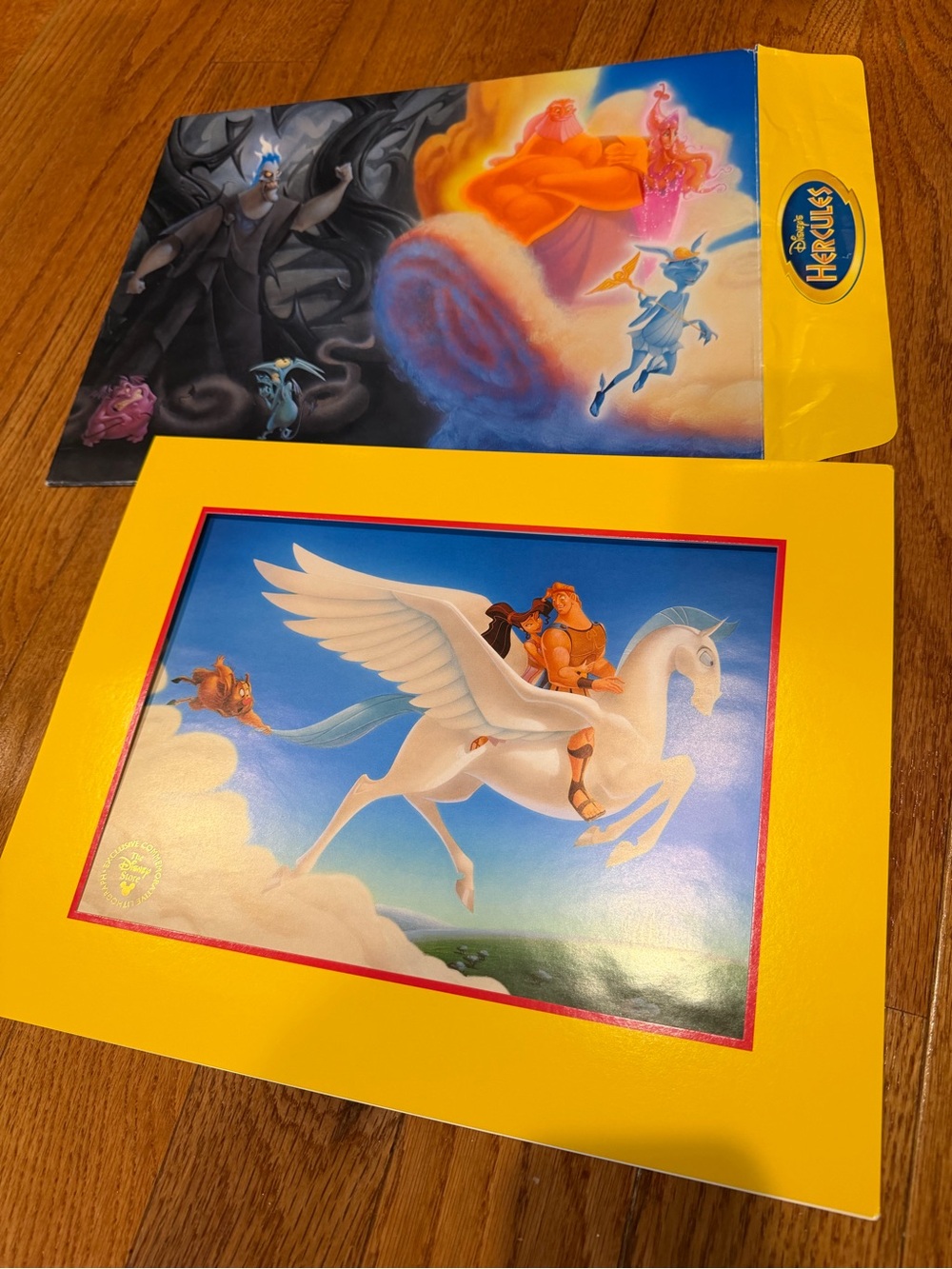 Disney Hercules Home Art Print - Yellow & Blue Pegasus Illustration